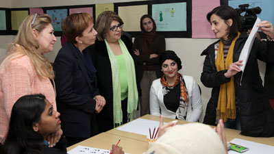 HRH Princess Basma visits the Jordanian Women's Union in Amman on Tuesday (Petra photo)
